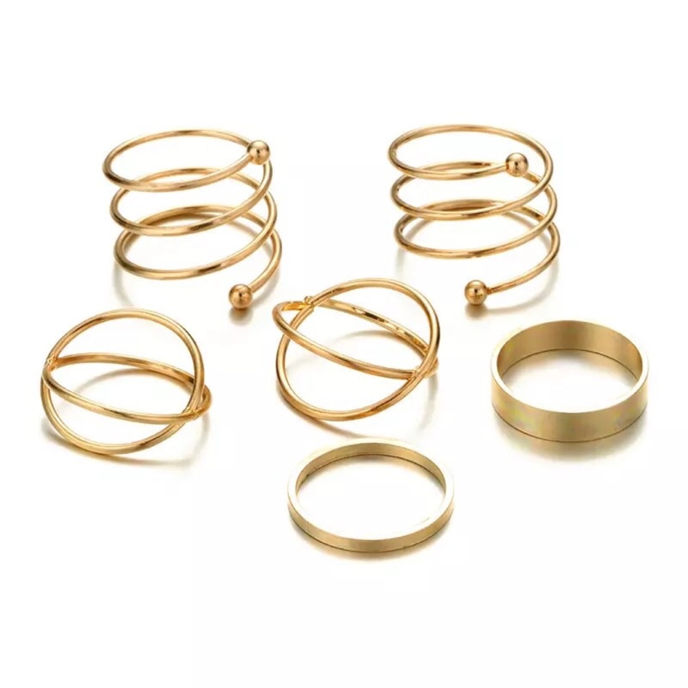 6 Piece Gold Boho Midi Knuckle Rings Set